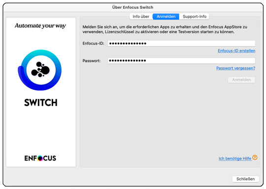 Ein Login ist hier unbedingt erforderlich um Standard Apps zu beziehen