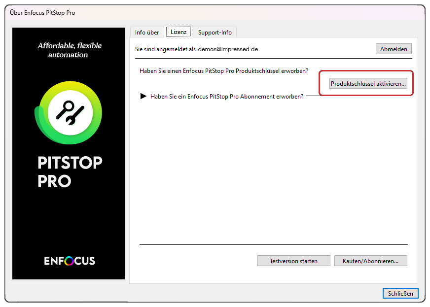 Schritt Zwei den Produktschlüssel eingeben