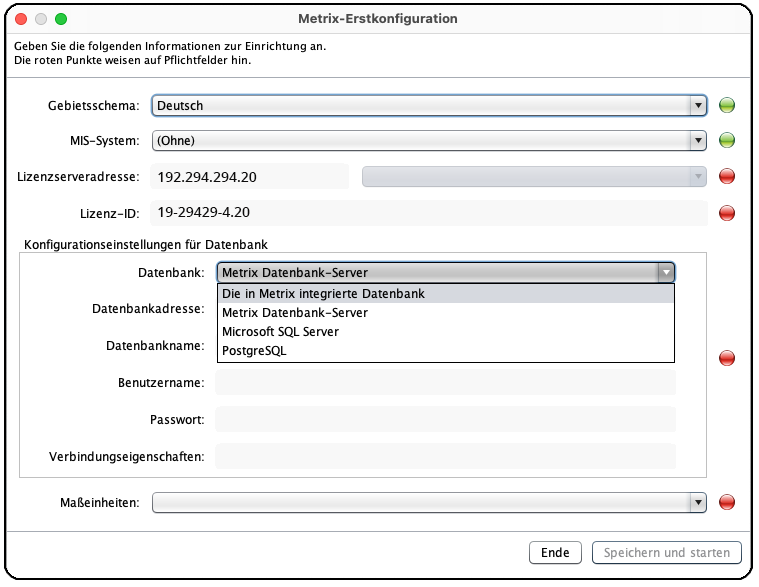 Auswahl der verwendeten Datenbanken