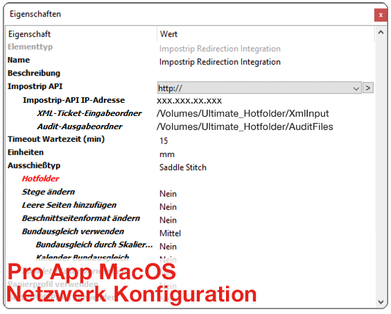 Netzwerkzugriff Konfiguration der App