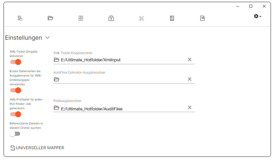 Unter Impostrip Grundeinstellungen werden Ordner für XML Dateien erstellt