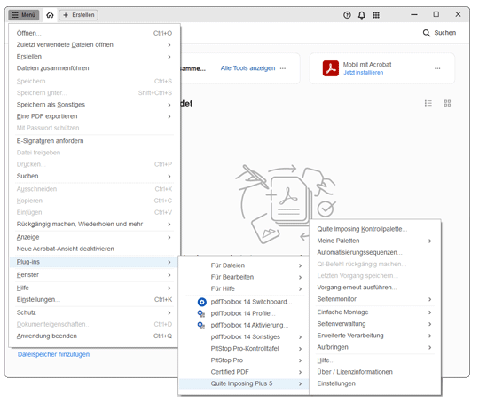 In der neuen Ansicht wurden alle Menüs neu zusammengestellt