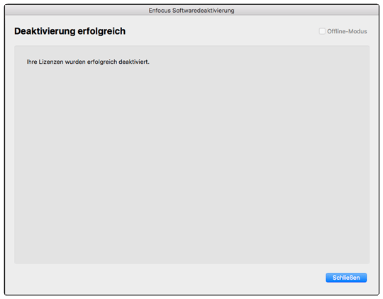 Bestätigung der Deaktivierung