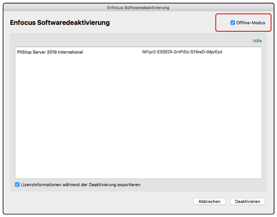 Aktivieren des Offline-Modus